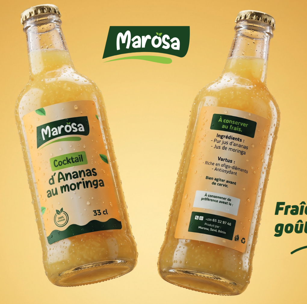 Bouteilles Marosa cocktail ananas moringa